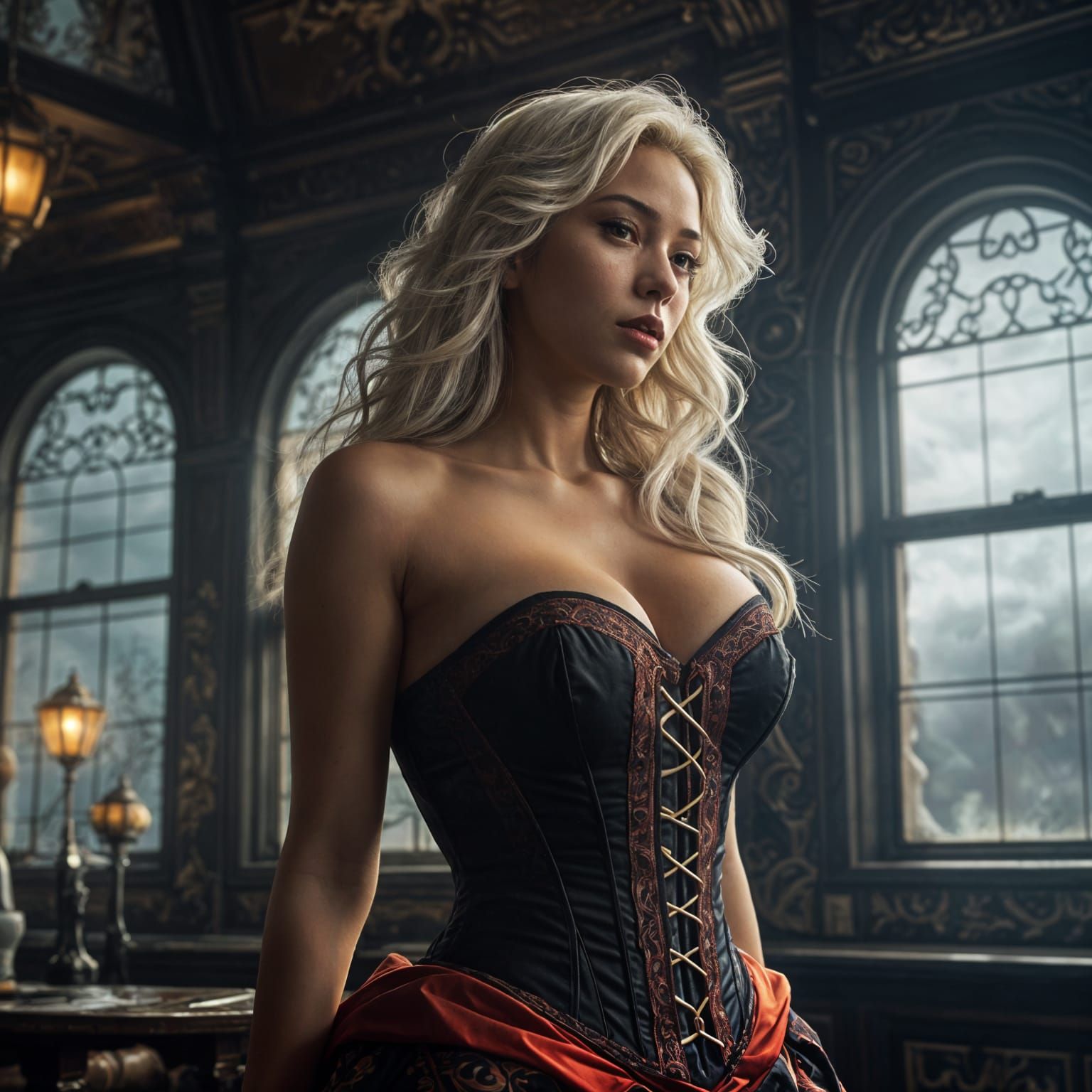 Sultry Victorian Siren Basks in Golden Light