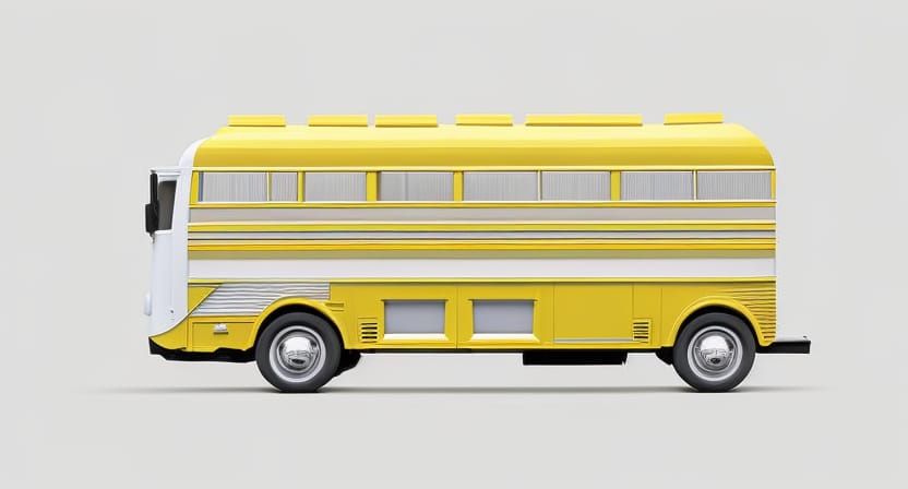 Photorealistic School Bus on Sunny Day