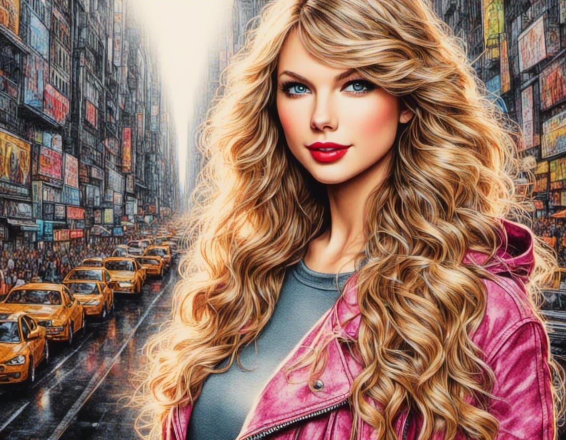 Taylor Swift as The Flash: Digital Superhero Portrait