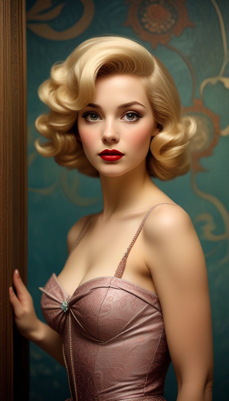 1950s Pin-Up Masquerade Ball In Tonalist Style