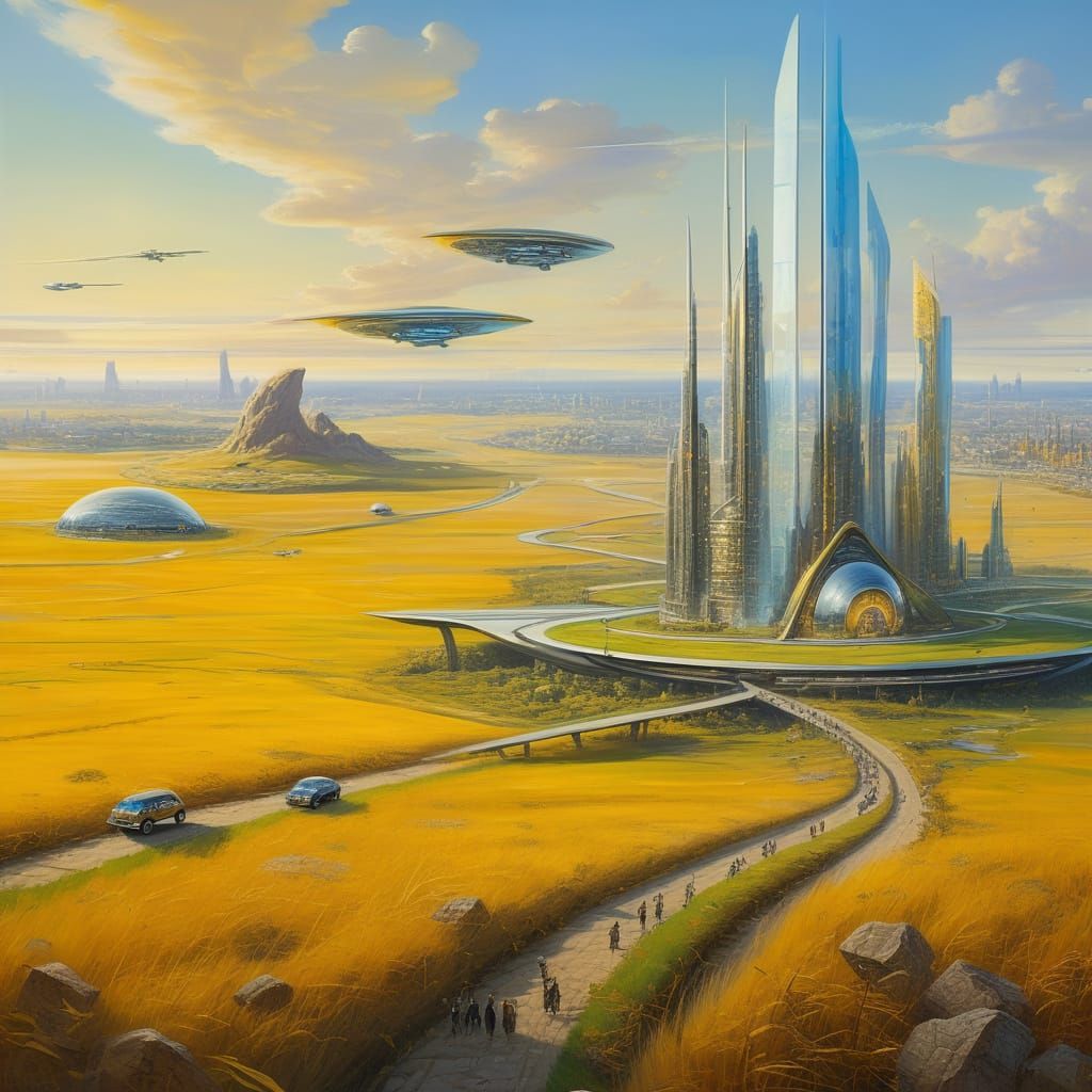 Prehistoric Settlement Meets Futuristic Cityscape