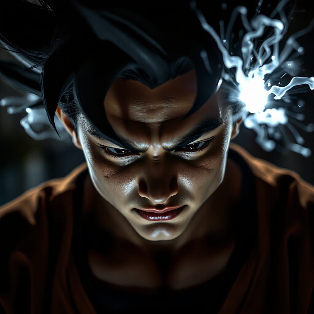 Intense Dark Son Goku Portrait