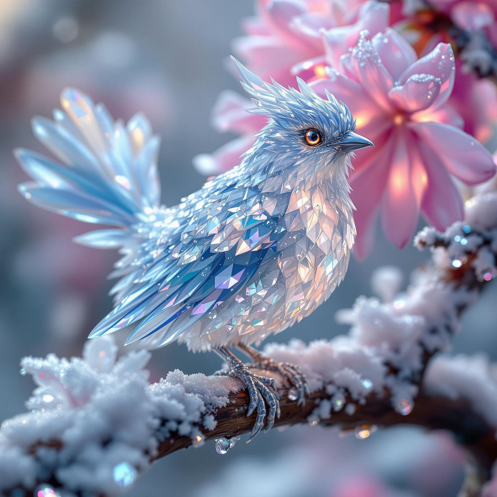 Bird in Ethereal Glow, Shimmering with Inner Light