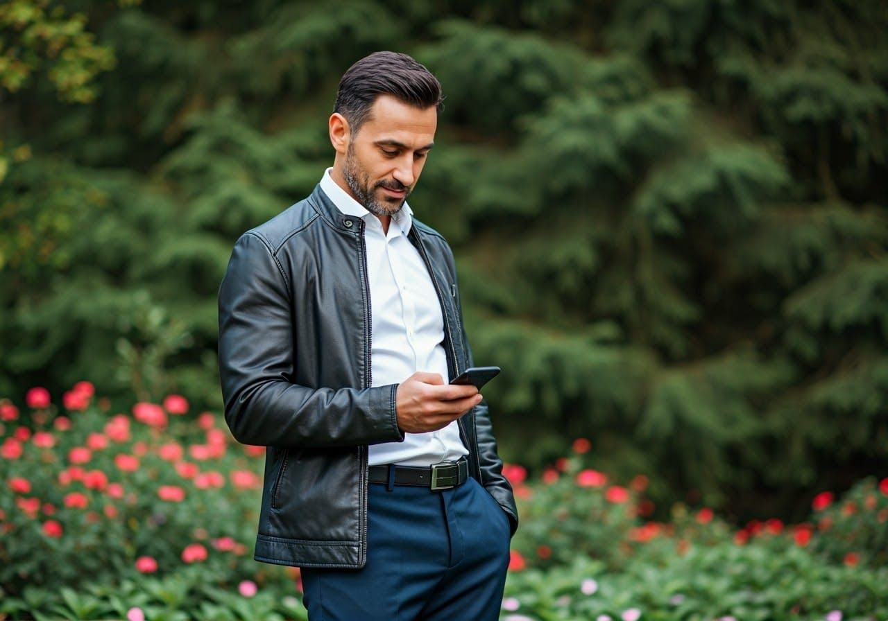 Elegant Man in Forest, Naturalistic Photography