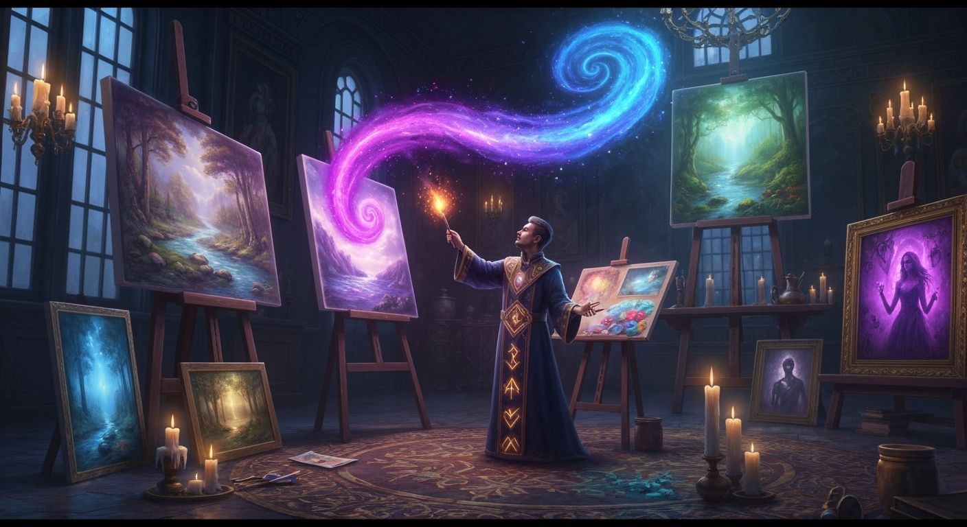 Magical Painter Creates Living Art in Enchanted Atelier