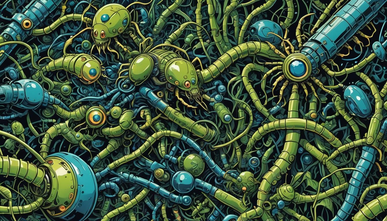 Robot Insect Virus in Polish Comic Style