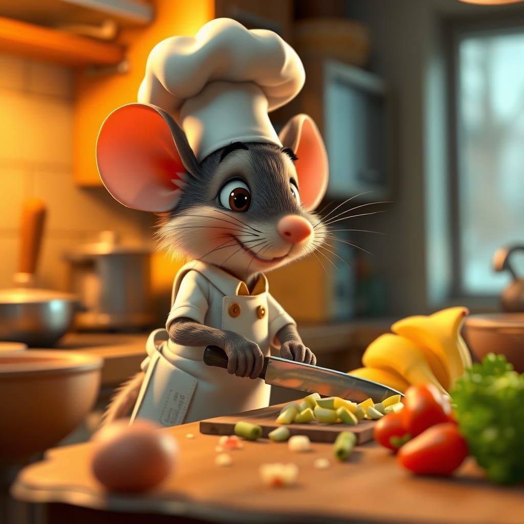 A tiny chef mouse....