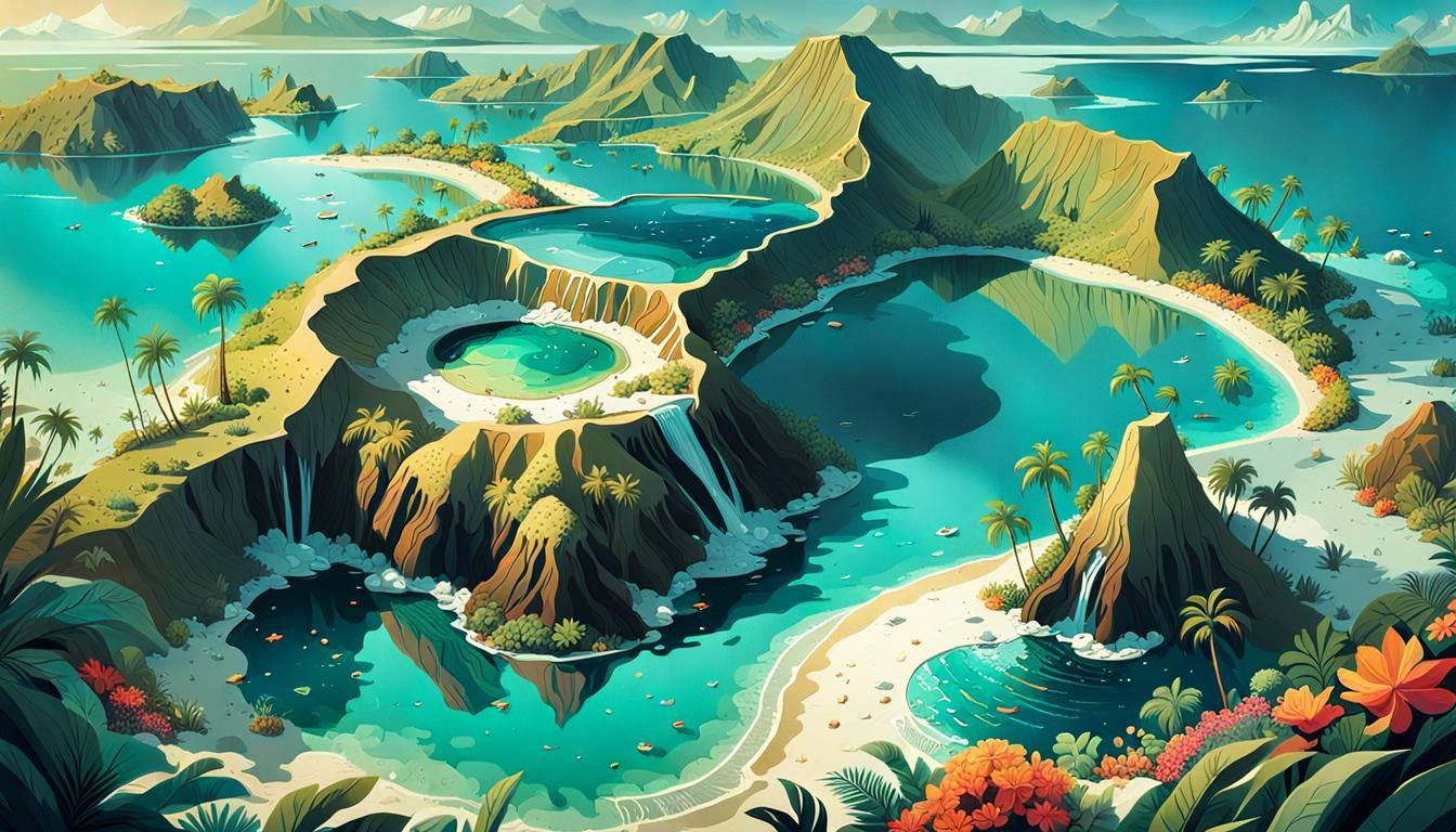 Volcanic island Oasis