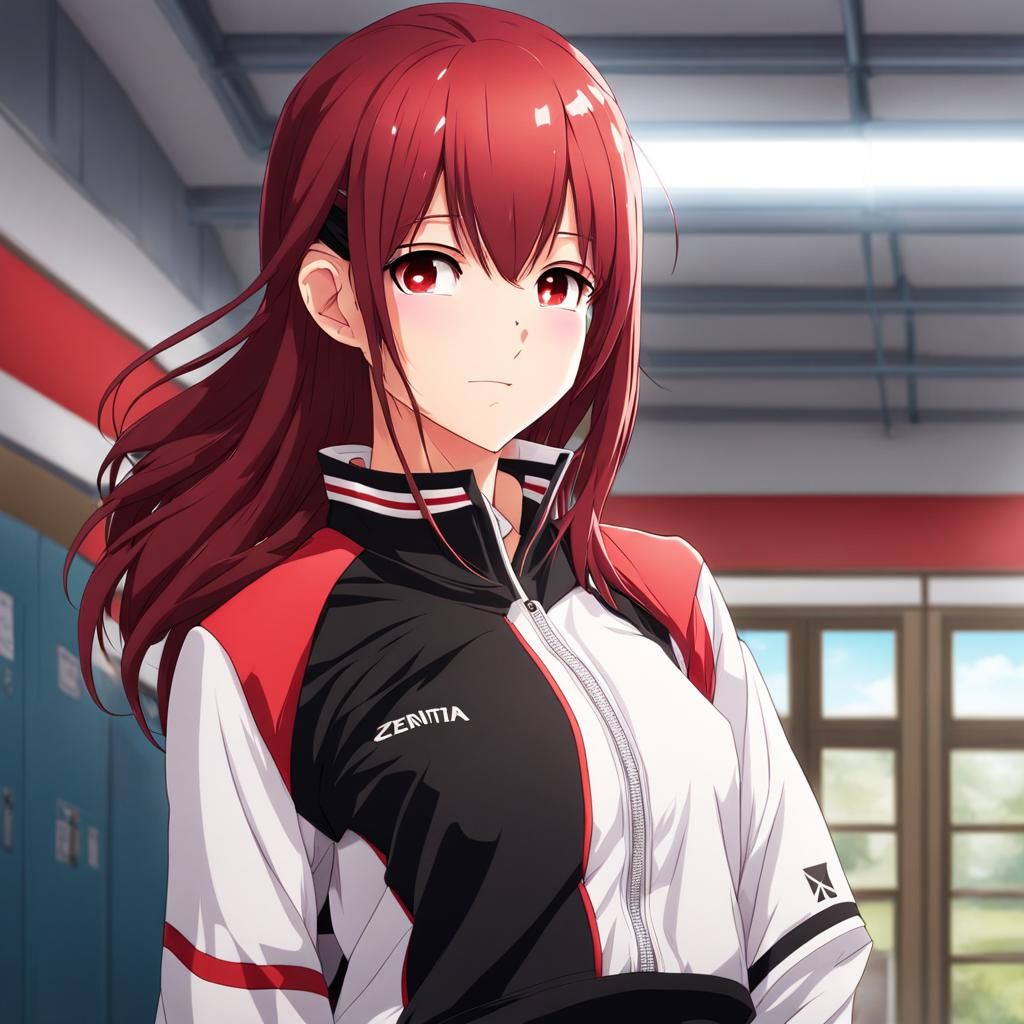 Anime Schoolgirl in Sport Outfit