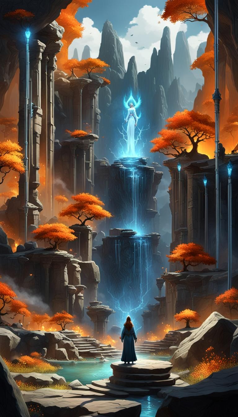 Prehistoric Sorceress Ritual in Stone Citadel