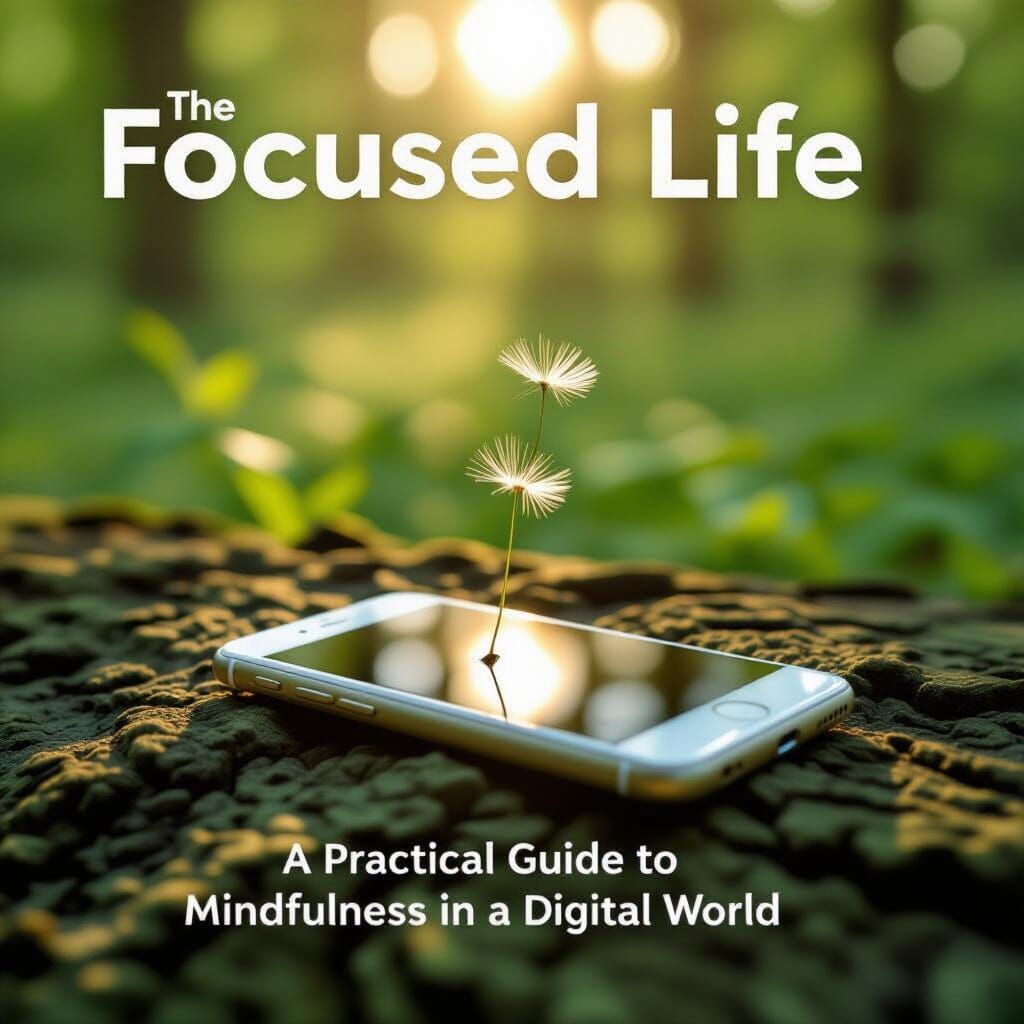 Photorealistic Smartphone on Tree Bark Book Cover