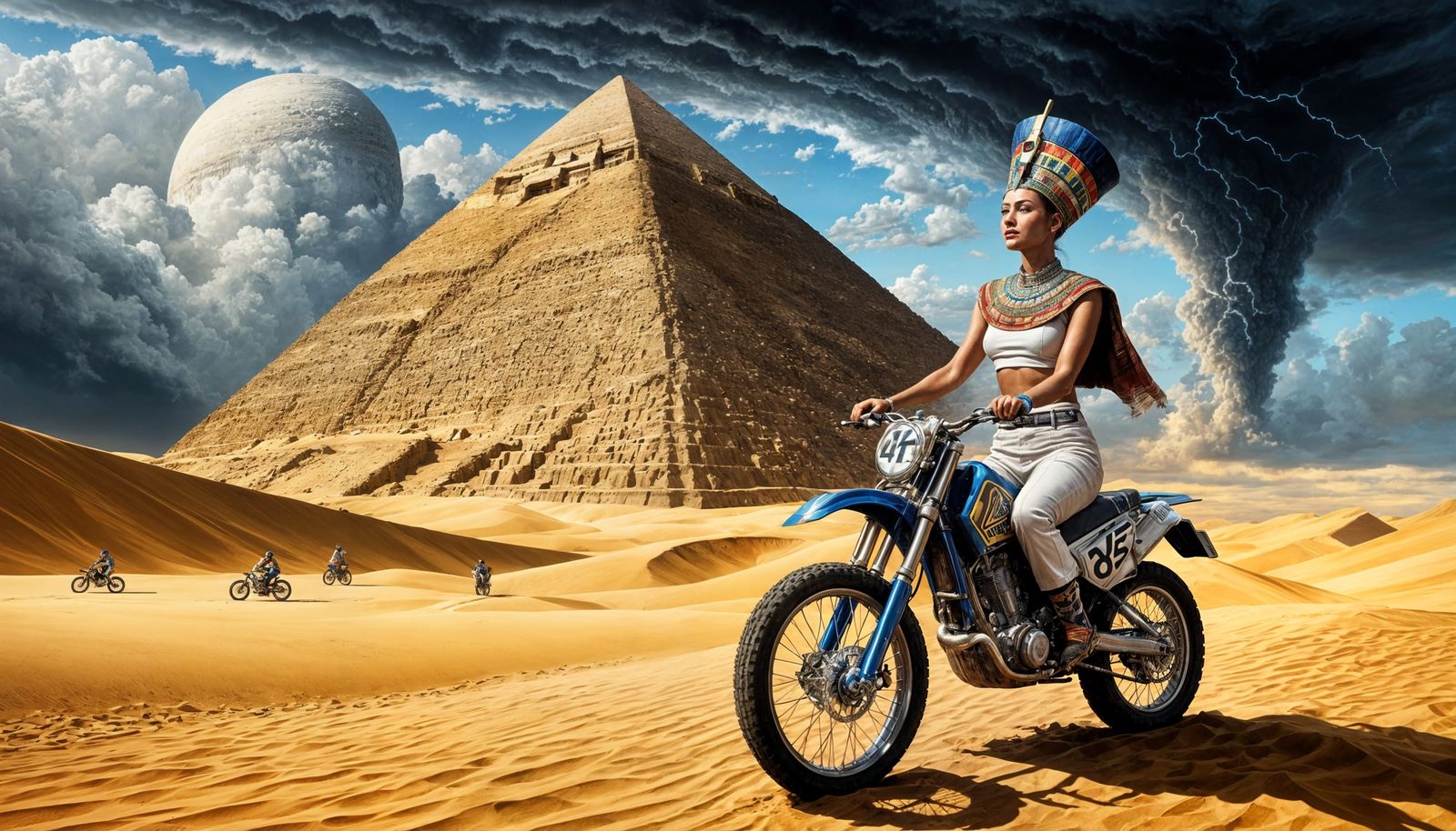 Queen Nefertiti in a Dramatic Ancient Egyptian Landscape