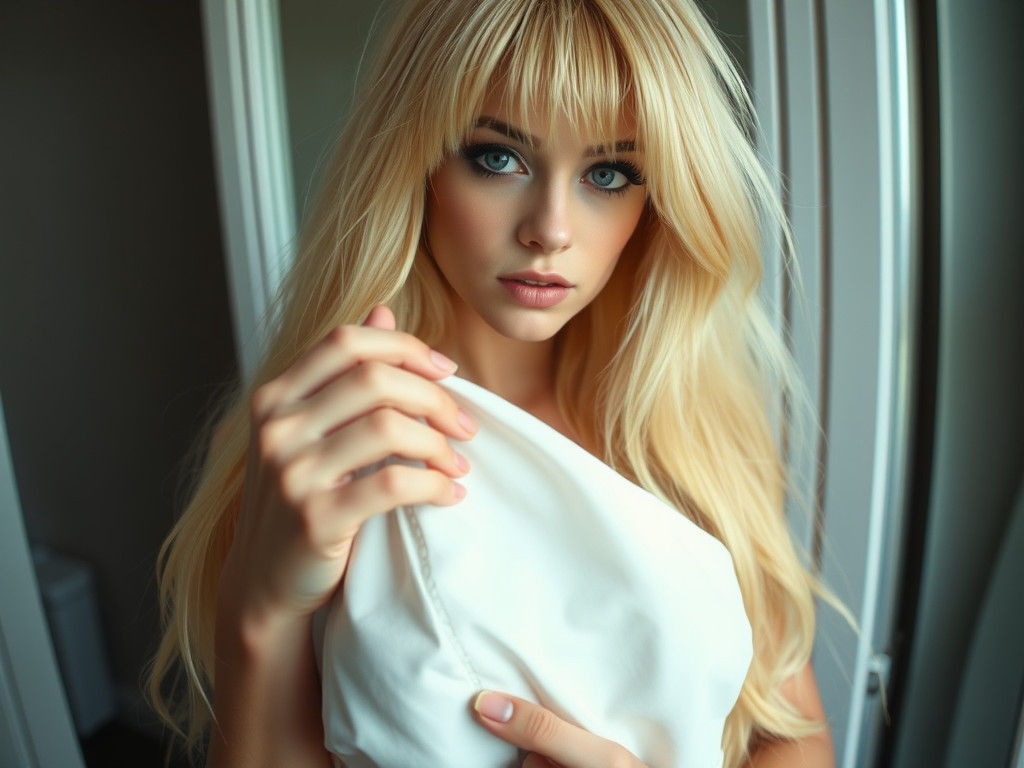 Woman with Dress in Changing Room