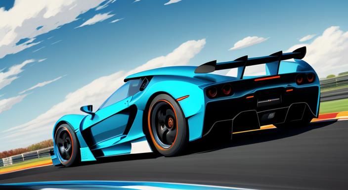 Vector Art Sports Car on Autumn Day