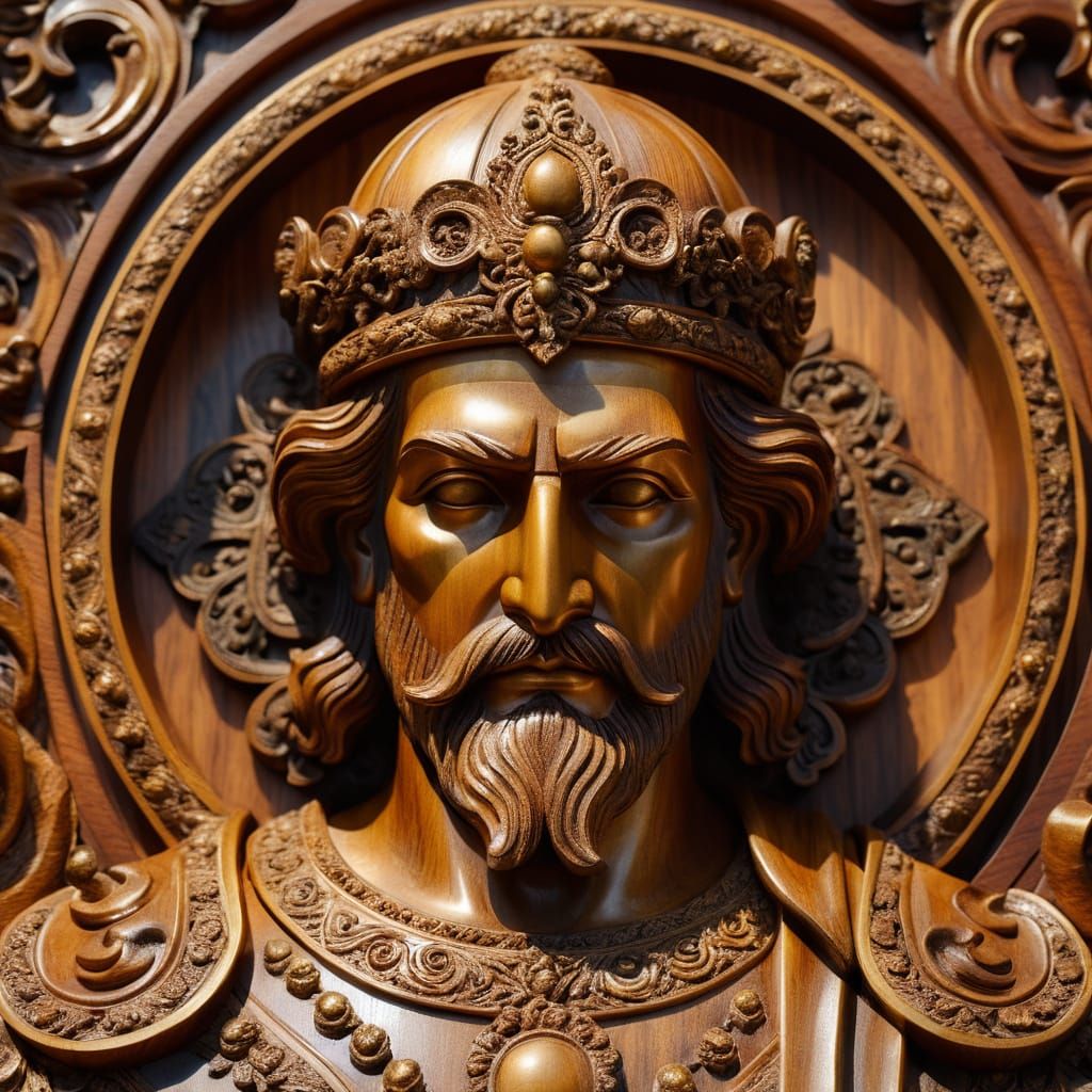 Artistic wood sculture. Rinascimento.