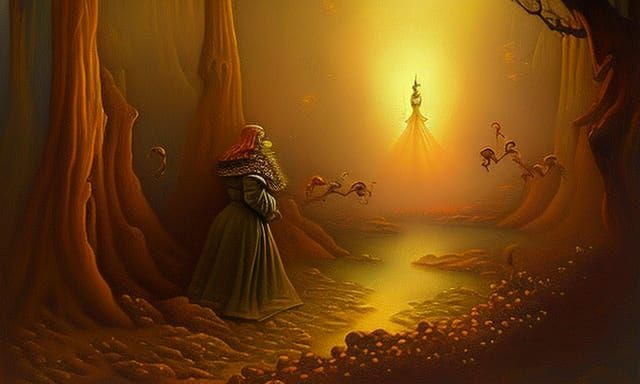 Creepy Fairy Motel: A Storybook Oil Painting