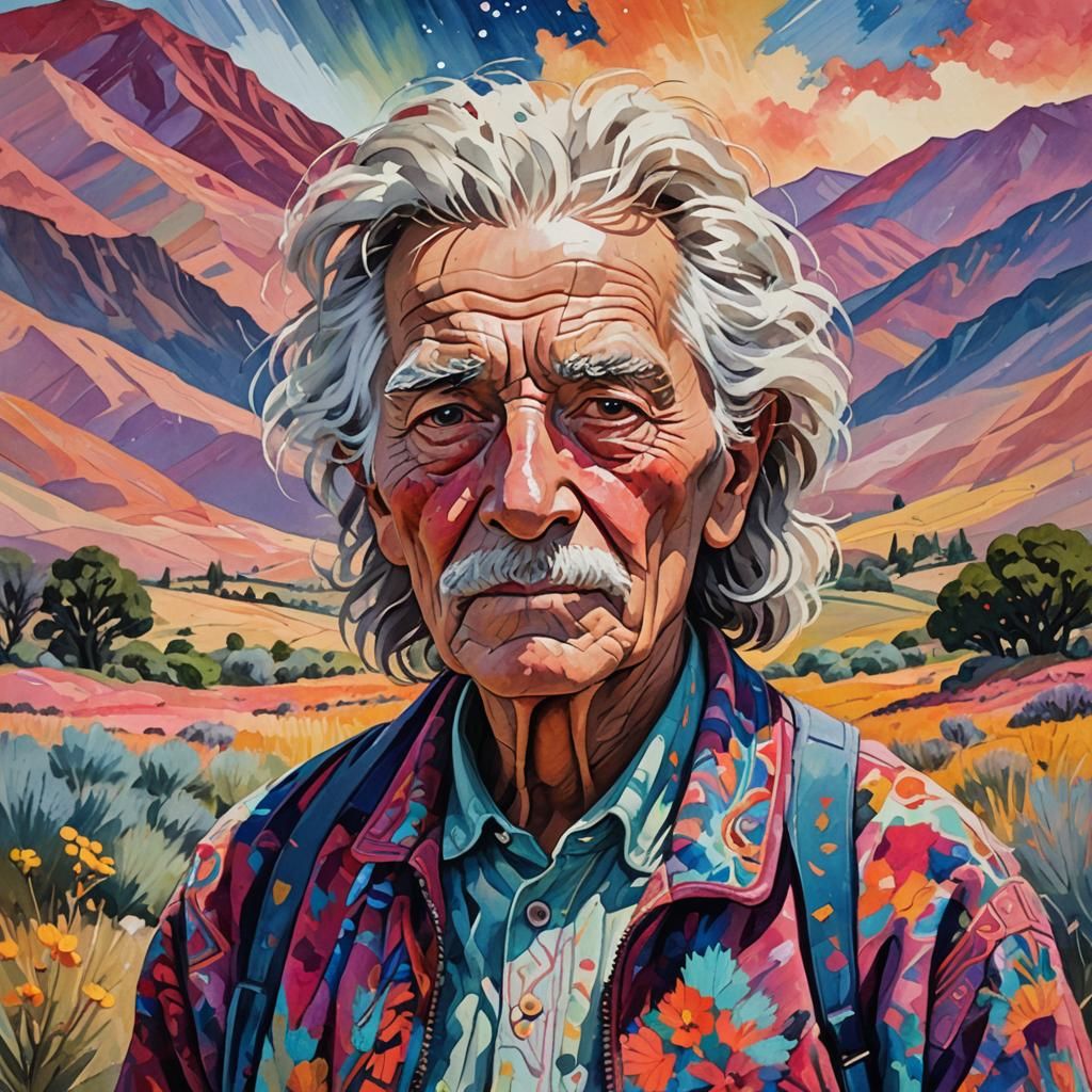 Chilean Portrait in Gouache Impressionist Style