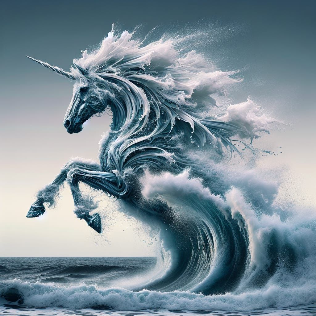 Majestic Seafoam Unicorn Digital Art