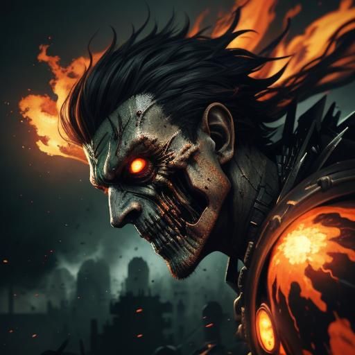 Mechanical Zombie Charges Through Wasteland