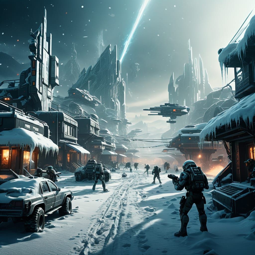 Epic Sci-Fi Battle Unfolds in a Snowy Alaskan Village