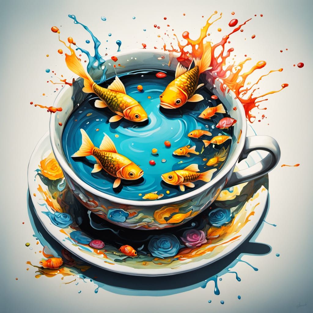 Fish Pond in Teacup: Graffiti Street Art