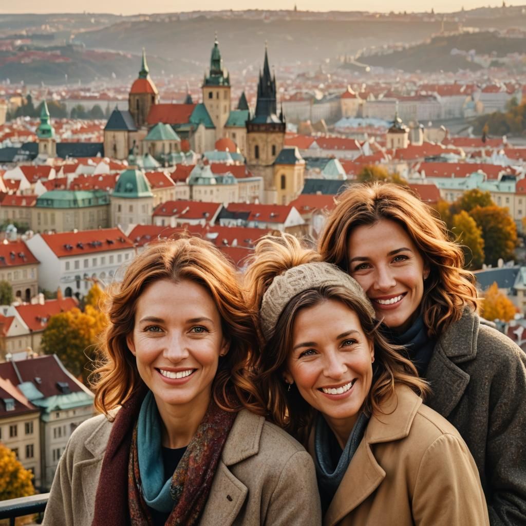 Autumn in Prague: Portrait Photography with Golden Lighting