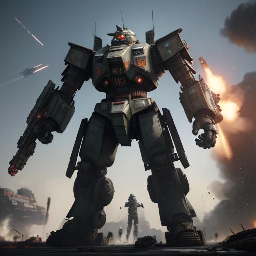 Futuristic Mech Fusion: Epic Sci-Fi Concept