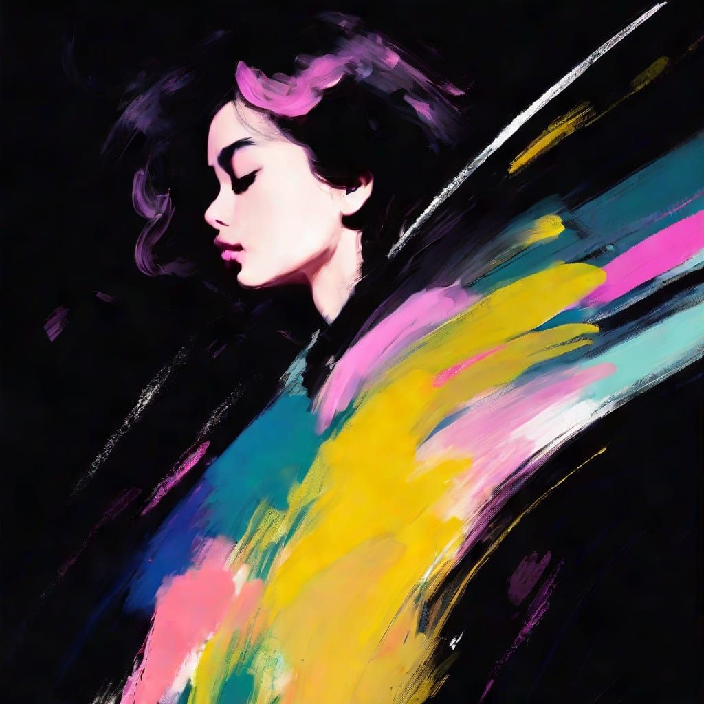 Grumpy Chicken in Impressionistic Digital Art Style