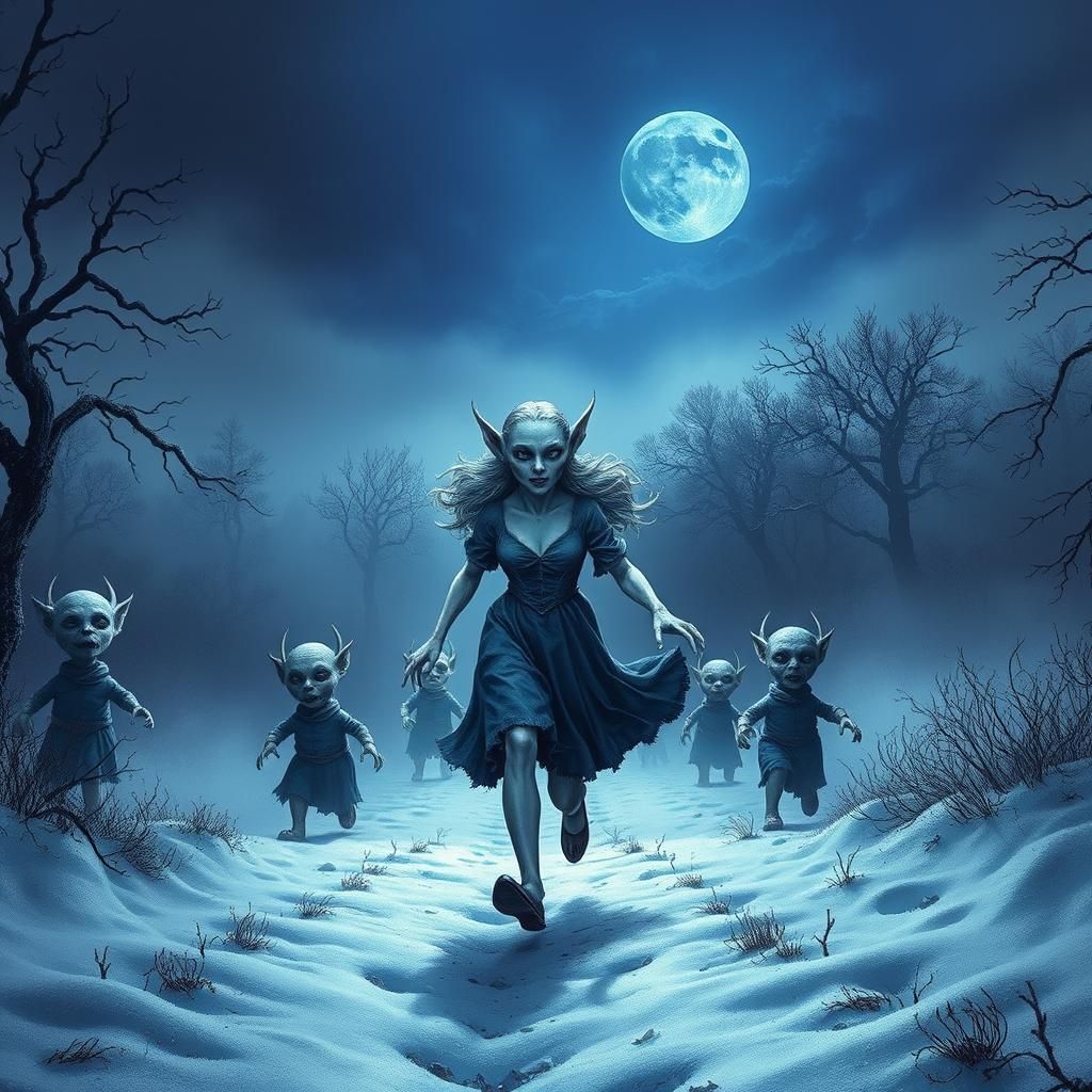 Eine düstere Vision von Schneewittchen, gefangen in einem Al...