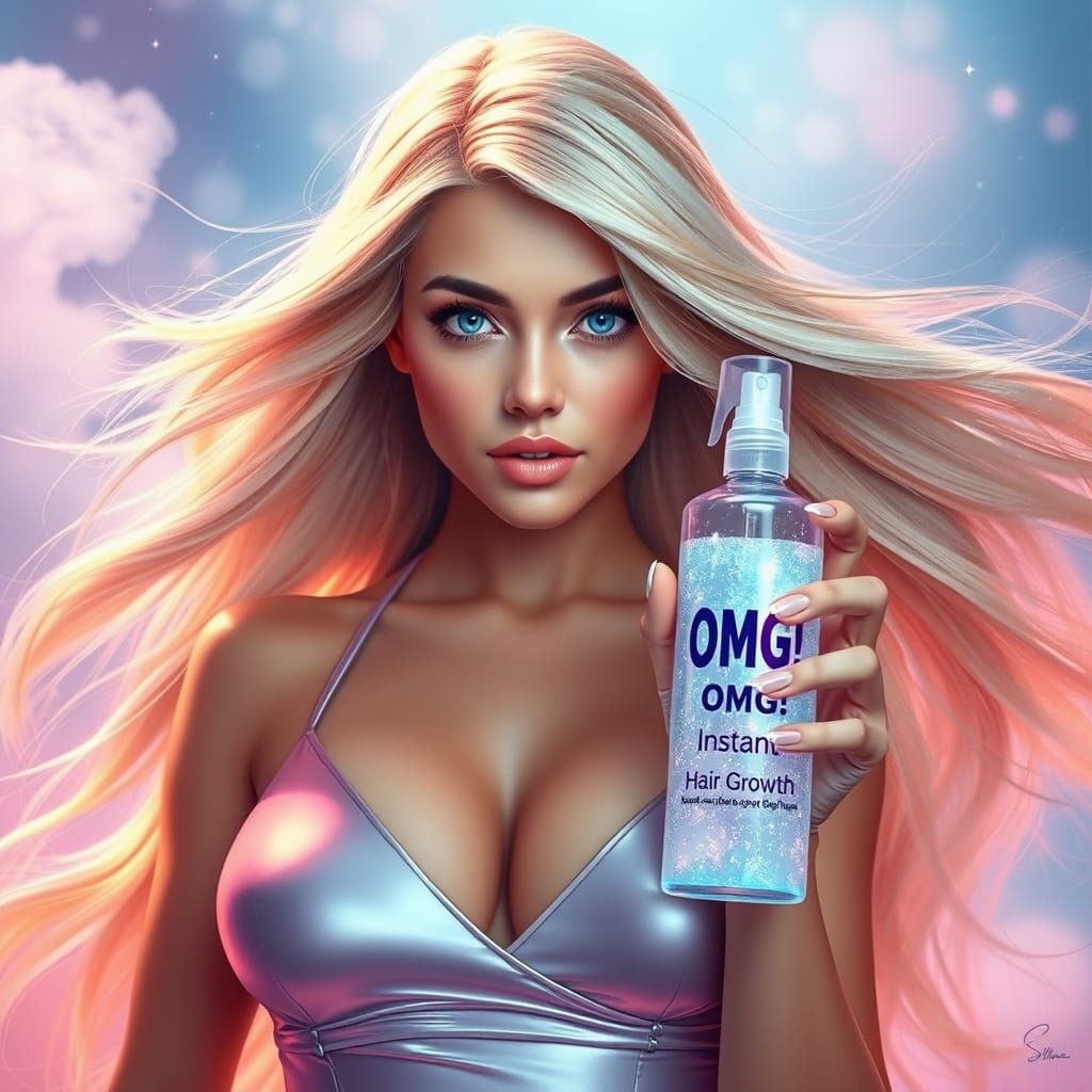 Goddess of Instant Hair Growth in Whimsical Fantasy Setting