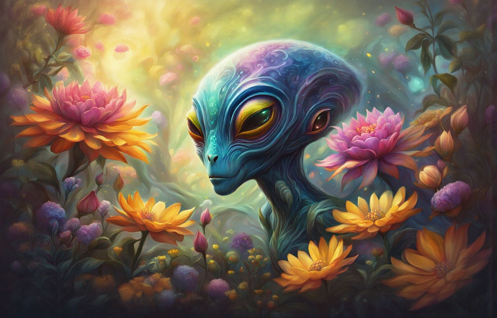 Vibrant Spring Landscape in Whimsical Artistic Style