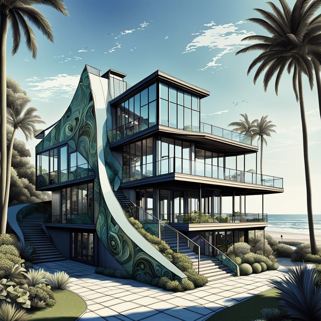 Vintage Beachside Estate in Architectural Digest Style