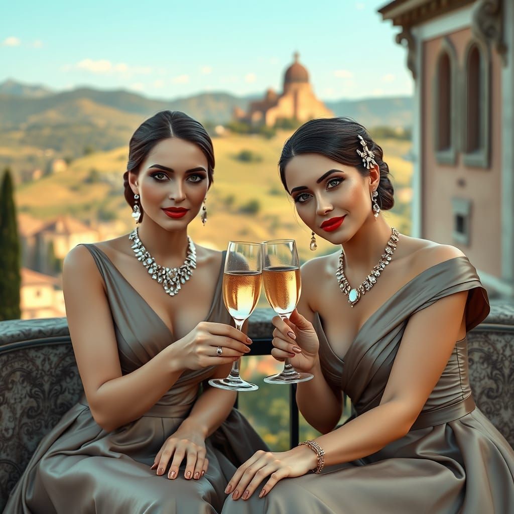 Elegant Women in Italy: 3D Cinematic Rendering