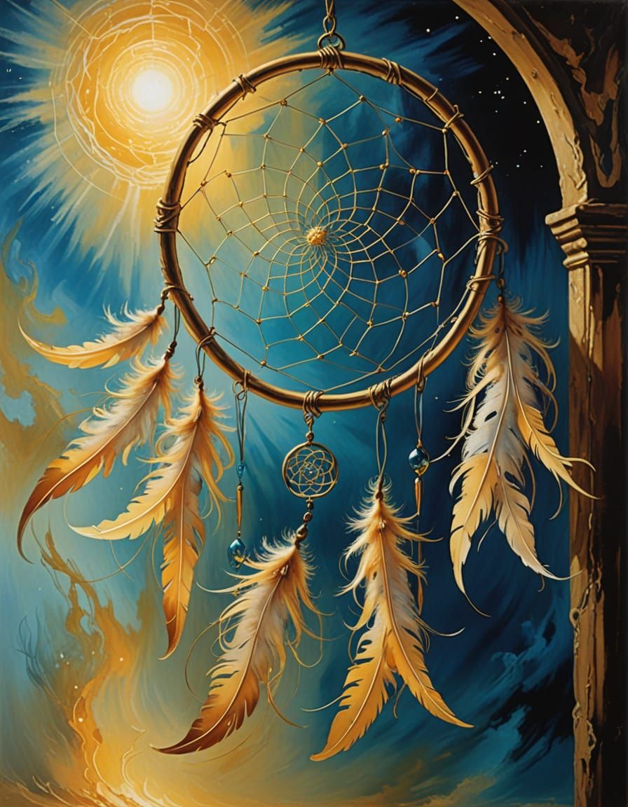 Surreal Dreamcatcher Portal in Vibrant, Ethereal Colors