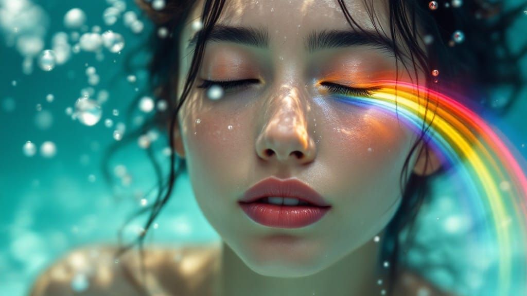 Enchanted Underwater Portrait in Vibrant Hues