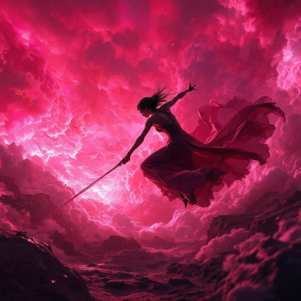 Punch Girl in Infrared Photorealistic Style