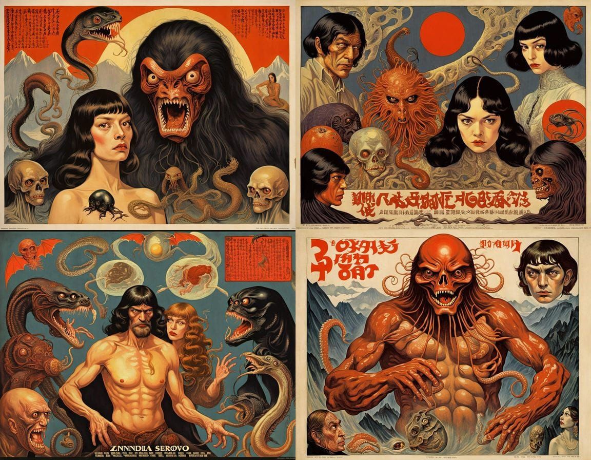 1970s Horror Movie Poster: Bizarre Mutant Creature