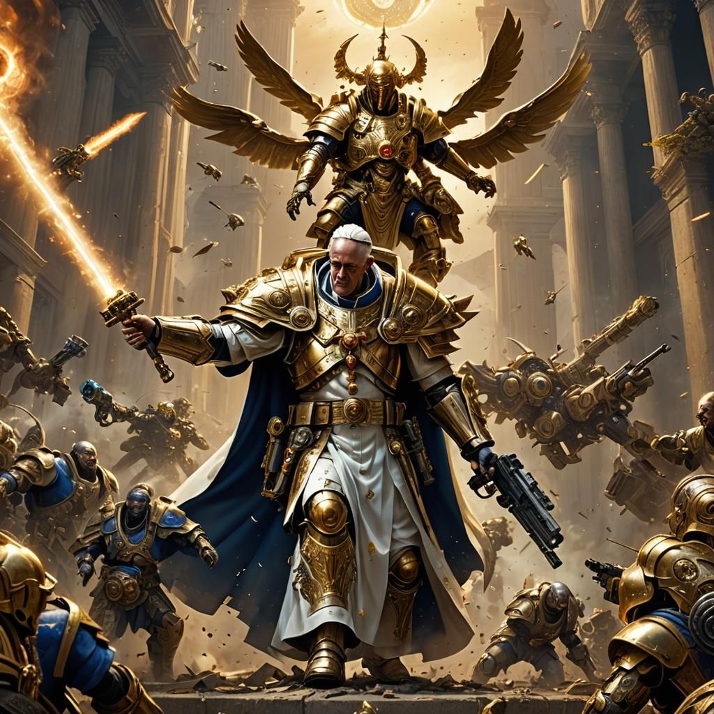 Pope Shoots Gun in Starcraft Battlefield