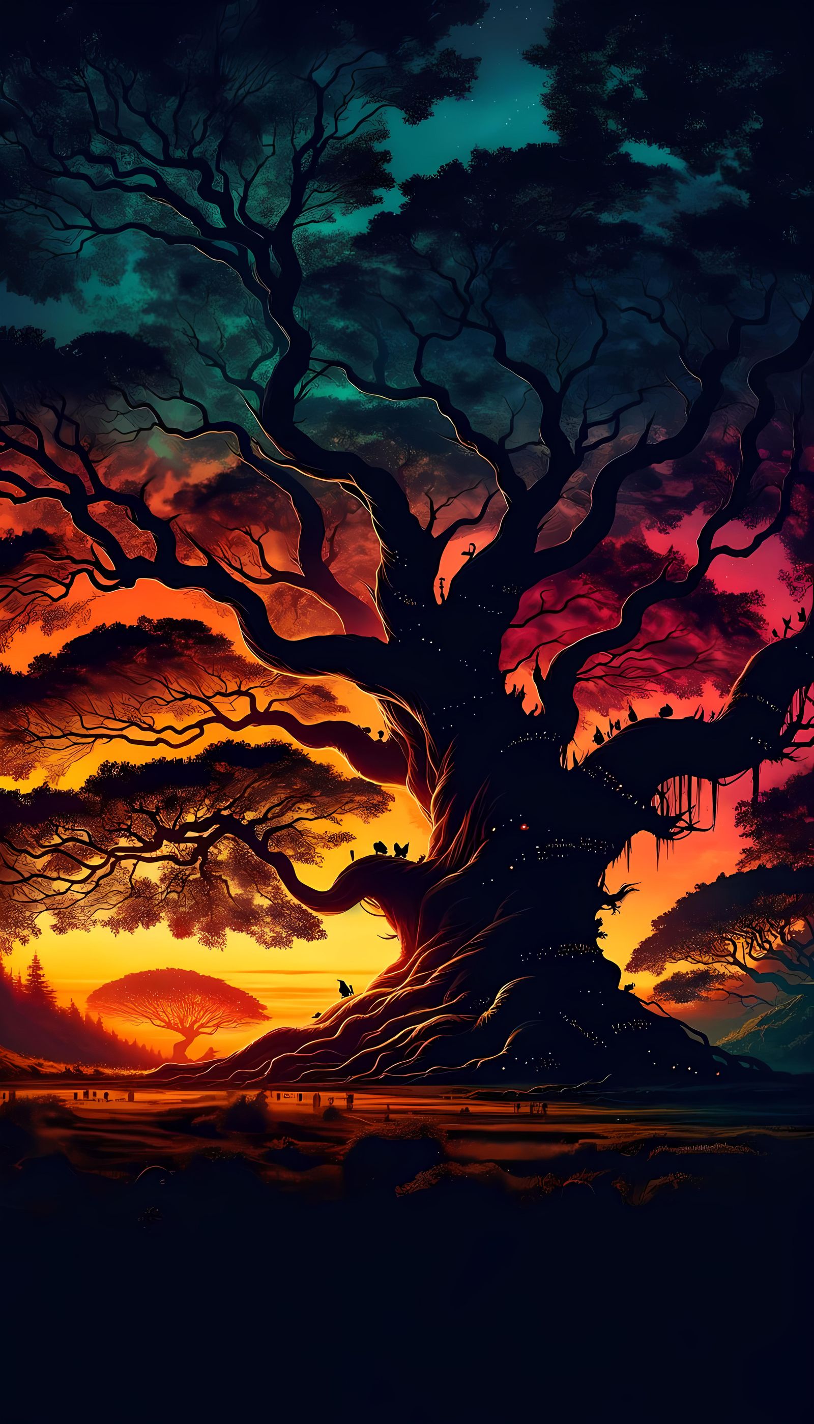 Majestic Ancient Tree of Life at Sunset