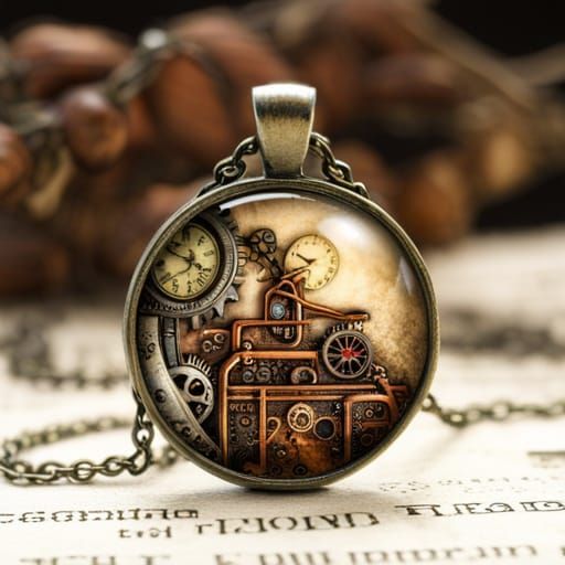 Elves in Steampunk Jewelry with Engine