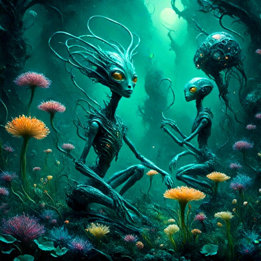 Dangerous Bioluminescent Flora on Alien Planet