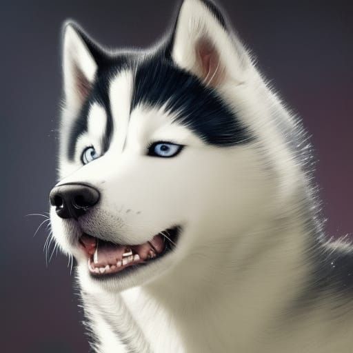 Hyperdetailed Husky Puppy Portrait in 8k