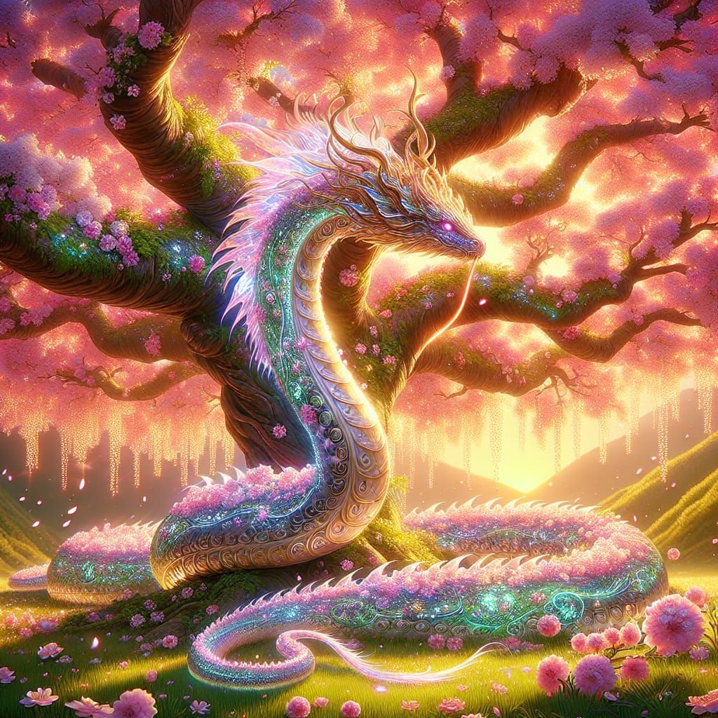 Sakura Serpent Enchants with Aureate Glow