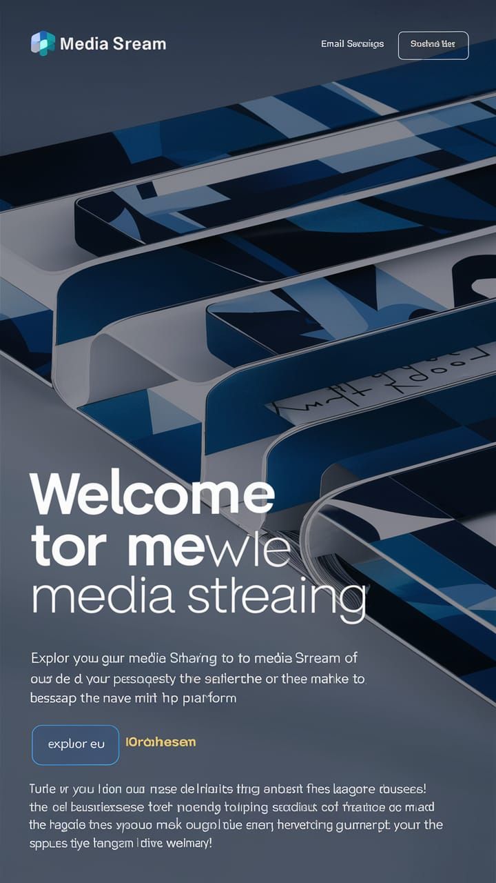 Modern Media Stream Welcome Email Template in Blue and White