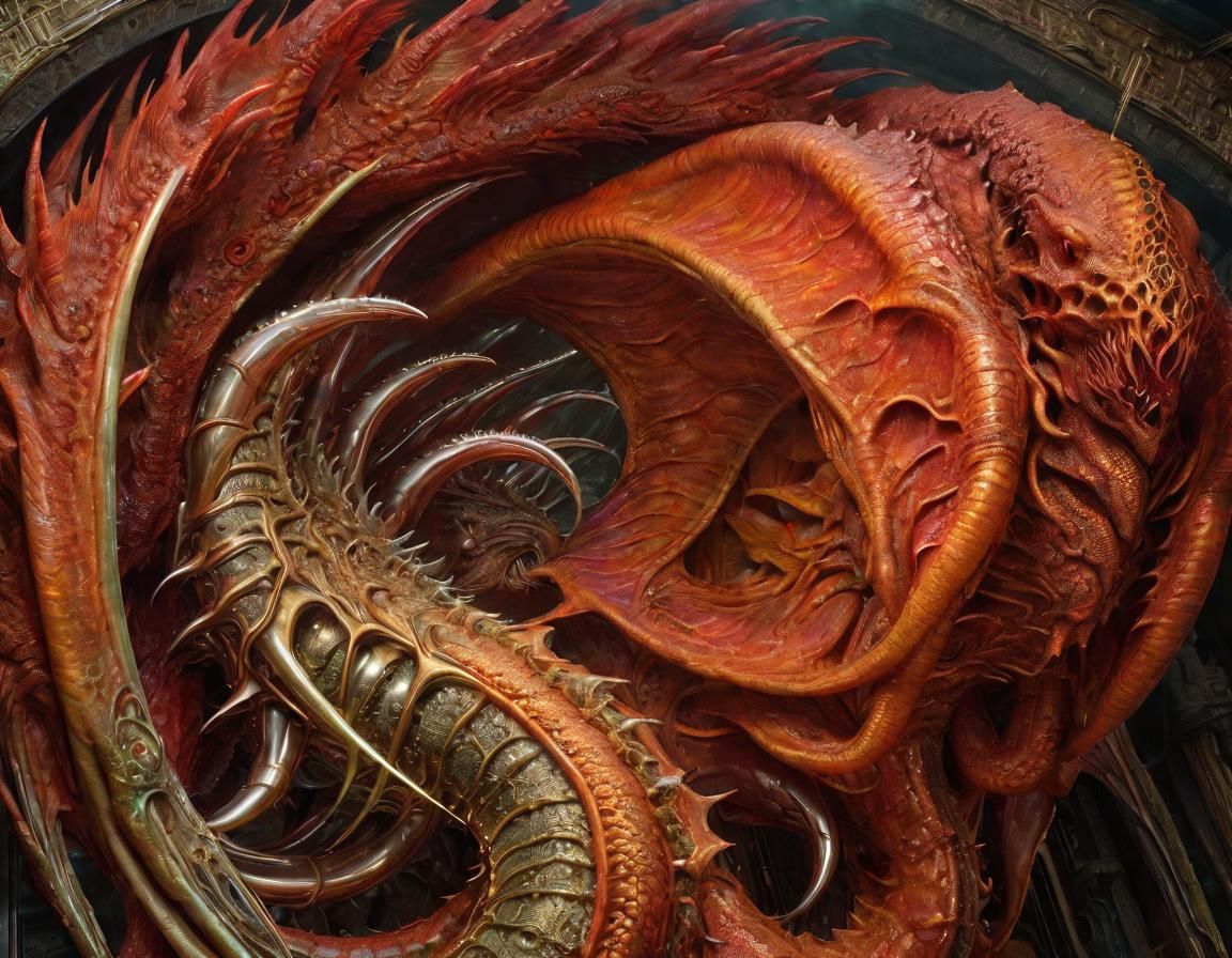 Hyperrealistic Cthulhu Taxidermy in Giger Style