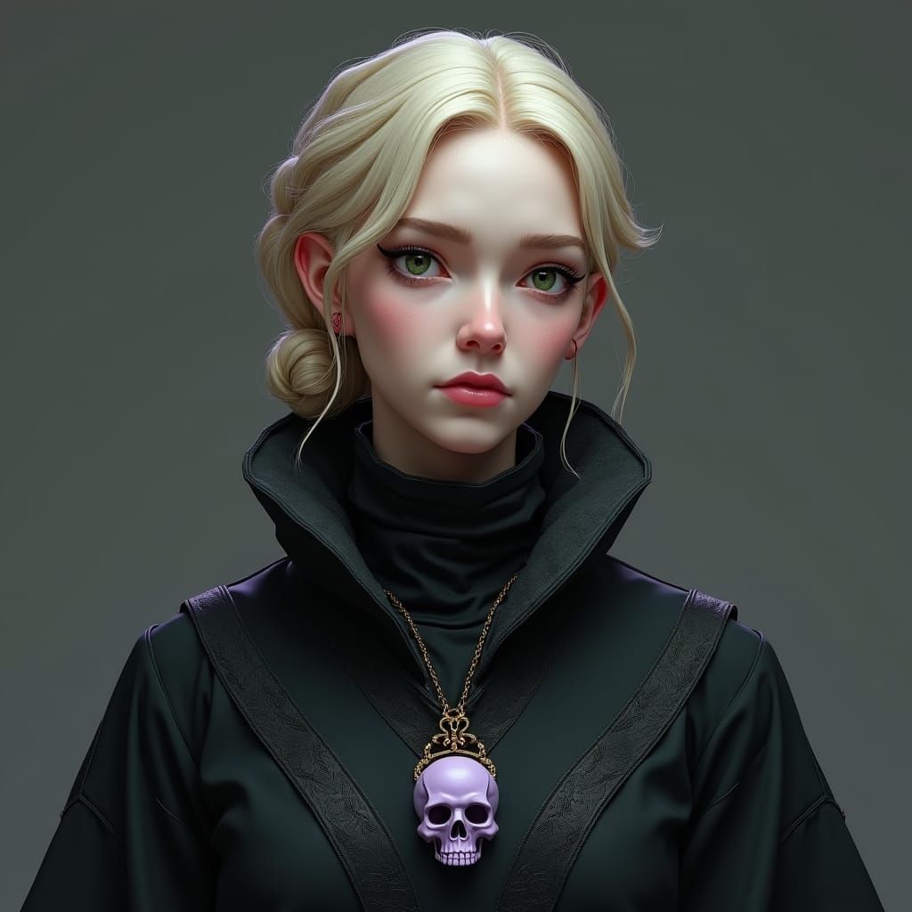 Melancholic Noblewoman in Art Nouveau Style