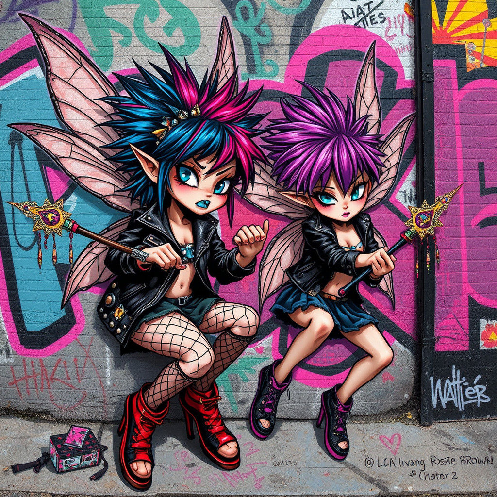 Punk Pixies Conjure Graffiti Art