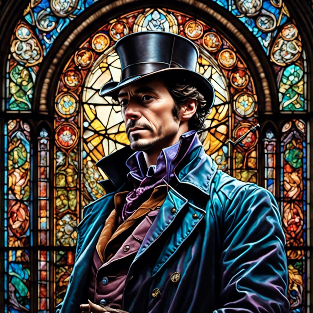 Stained Glass Inspired Robert Downey Jr. Sherlock Holmes