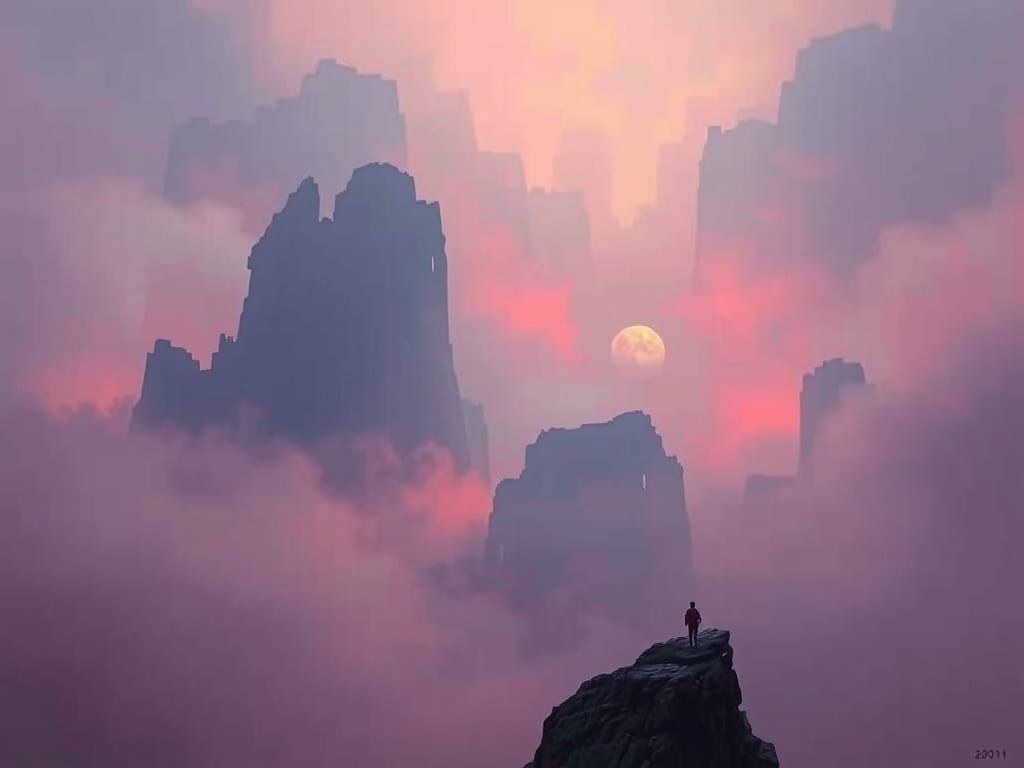 Epic Fog World Inspired by Surrealist Art