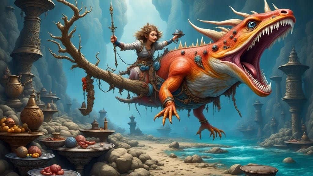 Dreamlike Scene in Whimsical Oil Painting Style